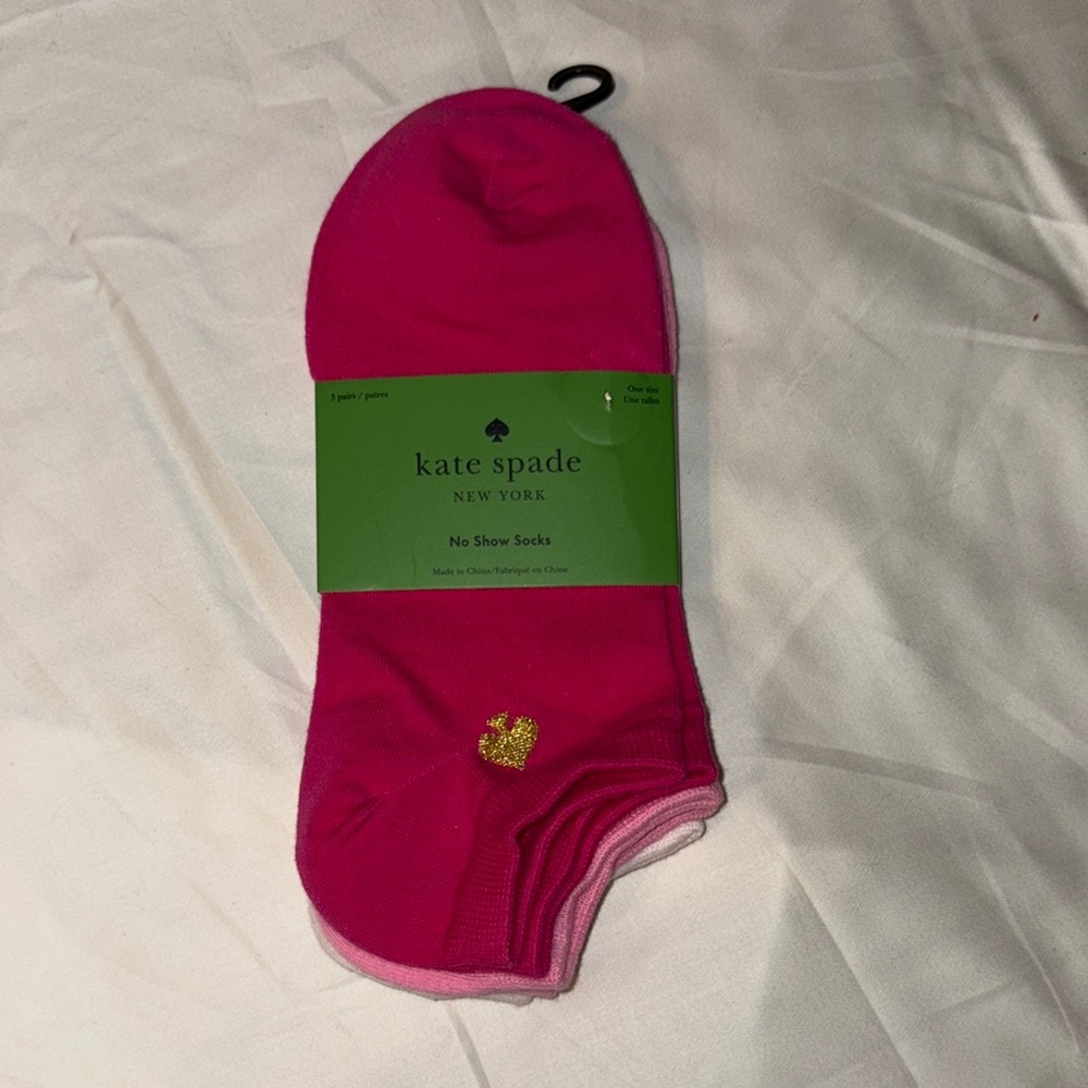 3 pair of Kate Spade Vibrant Pink No Show Socks